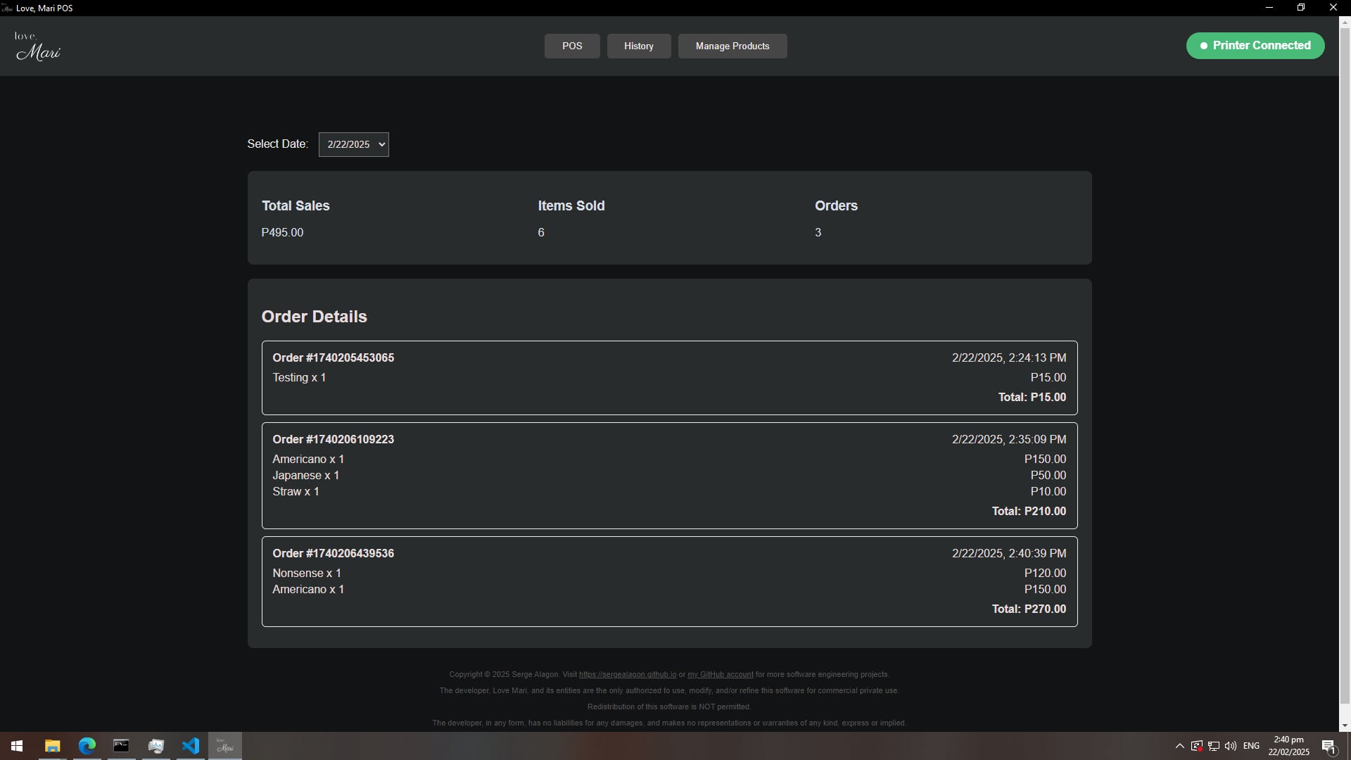Cafe POS System